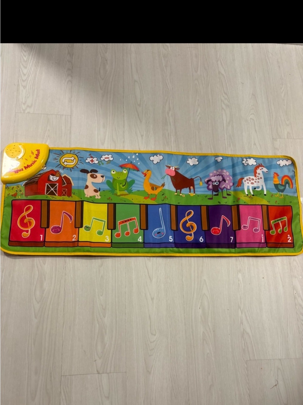 Kids Rainbow Animal Play Piano Mat - Yellow Edge